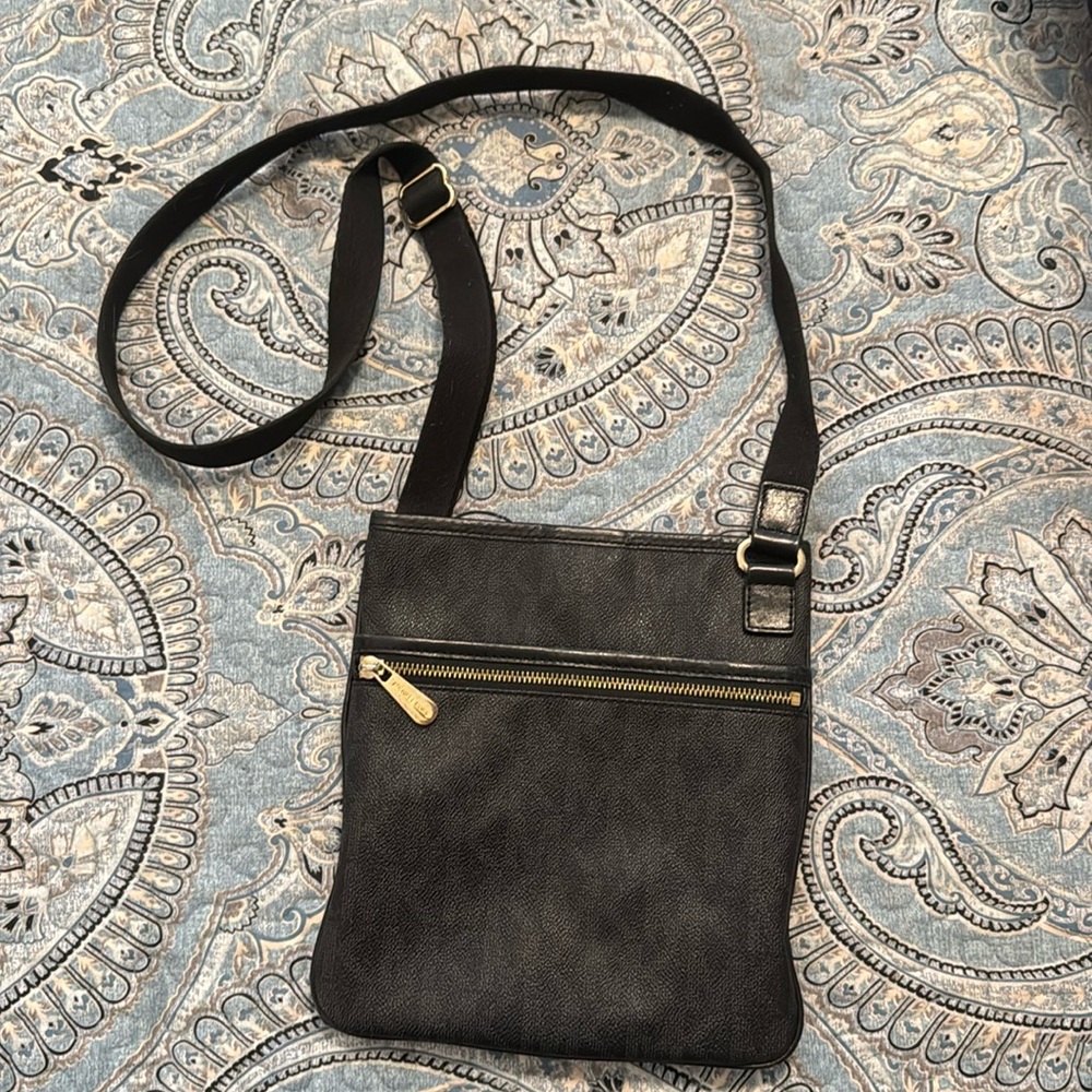 Michael Kors Black Signature MK Logo Crossbody Bag